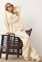 Lace-Up Kimono Pants Knitwear Set Ecru 9364-Tk - 4