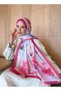 Mira Silk Patterned Bamboo Scarf Fuchsia - 5