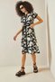 Polo Neck Patterned Midi Dress - 2