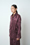 Women's Burgundy Color Patterned Side Tie Shirt - 2