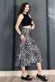 Patterned Satin Fabric Skirt 6718 - 3