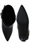 Women Chunky Buckle Strap Ankle Boots in Black - 4