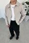 Stone basic snap button relaxed jacket