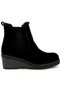 Women Faux Fur Lined Chelsea Boots in Black