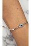 Stainless Steel Evil Eye Beaded Crushed Chain Bracelet - 2