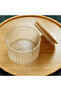 | Borelia | 6-Piece Striped Glass Breakfast Set Storage Container - Leak-Proof Silicone Bamboo Lid - 5