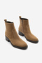 Women's Zippered Heeled Daily Boots Gontre Tan Suede - 5
