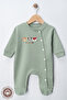 Unisex Cozy Season Printed 0-6 Months Combed Organic Cotton Baby Romper with Booties - 2