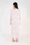 Ladies Jalabiya – Blue, Pink and White Floral Abstract Print and Embroidery Detailing - 6