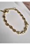 Stainless Steel Button Model Gold Bracelet (Width 0.5 cm)