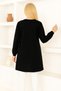 Women's Black Oversize Floral Print Tunic T-Shirt – Long Sleeve, Round Neck, Relaxed Fit - 3