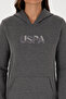 Women's Anthracite Melange Hooded Basic Sweatshirt 50307711-Vr081 - 6