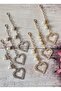 Bag Accessory, Keychain, Bag Ornament, Women's Accessory Gold Stone Heart - 2
