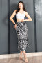 Patterned Satin Fabric Skirt 6718 - 3