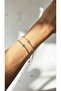 Stainless Steel Evil Eye Beaded Crushed Chain Bracelet - 4