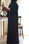 Hijab Dress with Flared Shoulders Black - 3