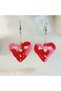 Handmade Knitted Heart Earrings – Colorful Hand Knitted Women's Earrings – Stylish Aesthetic Design Gift Jewelry - 5