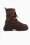 Casey Brown Thick Sole Lace-Up Women's Boots