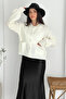 Women's Mohair Knit Cardigan – Covered Buttons & Soft Texture - 3