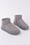 Women's Gray Suede Fur Boots