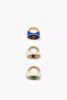 Set of 3 Palm Flower Rings - 2