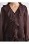 V Neck Ruffle Chiffon Blouse - 3