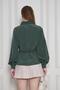 Women's Khaki Kupra Fabric Long Sleeve Waist Ruched Blouse/Shirt 3738297 - 7