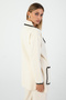 Cream Black Piping Women's Suit – Jacket and Pants Two-Piece Set, Stylish and Modern Design - 6