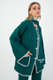 Emerald Green Piping Women's Suit – Jacket and Pants Two-Piece Set, Stylish and Modern Design - 3