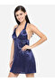 Solid Halter Neck Babydoll with Bow Detail - 4