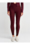 7934 Zipper Detailed Leggings-Burgundy - 4