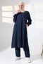 Women's Hajj and Umrah Clothing, Two-Piece Hijab Suit - Navy Blue - 8