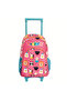 Patterned Backpack with Wheels Pink