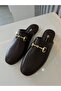 Gold Buckle Women's Slippers. Flat Sole, Large Size - 3