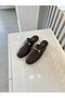 Gold Buckle Women's Slippers. Flat Sole, Large Size - 5