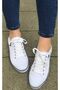Women's Running Walking Unisex White Sneakers - 3