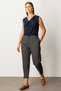 Women's Plus Size Self Patterned Lycra Trousers 1069 Black - 2