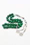 Natural Malachite Stone 33-Bead Rosary with Metal Tassel 10mm Sphere Cut 902257 - 5