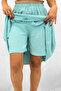 Light Blue Viscose Fabric Midi Length Women's Shorts Skirt - 2