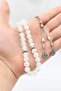White Zircon Stone 33-Piece Prayer Beads with Metal Tassels 10mm Sphere Cut 902248 - 4