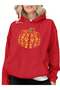 Women's Honeydew Pumpkin Printed 3-Thread Inside Lined Hooded Sweatshirt