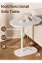 C-Shaped Side Table with Metal Frame, Coffee Bed Couch End Table Laptop Holder - 2