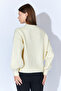 V-Neck Knitwear Basic Women's Cardigan - Cream |   Mkw535333-01 - 5