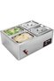 Amhuui Commercial Food Warmer with Lid, 850W Electric Steam Table 15cm/6inch Deep, 4-Pan Professiona