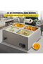 Amhuui Commercial Food Warmer with Lid, 850W Electric Steam Table 15cm/6inch Deep, 4-Pan Professiona - 2