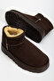 Bitter Brown Suede Women's Fur Mini Boots - 3