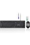 PERIDUO-117P Wired PS/2 Keyboard & 3-Button Mouse Combo, Full-Size, 5.9 ft, Black