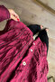 Burgundy Stripe Detailed Organza Oversize Premium Shirt - 2