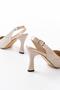 S-601 Beige Open Back Casual Women's Sandals with Stone Accessories - 5