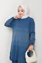 Women's Silvery Patterned Knitwear Hijab Sweater – Stylish Casual Model